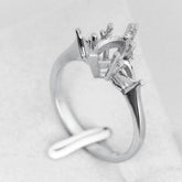 Sterling Silver Vintage Style Semi Mount Ring Setting Marquise MQ 10x5mm & PE4x3 - Syzjewelry